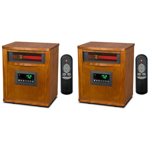 2 Lifesmart 6 Element 1800 Sq FT Portable Infrared Quartz Electric Space Heaters